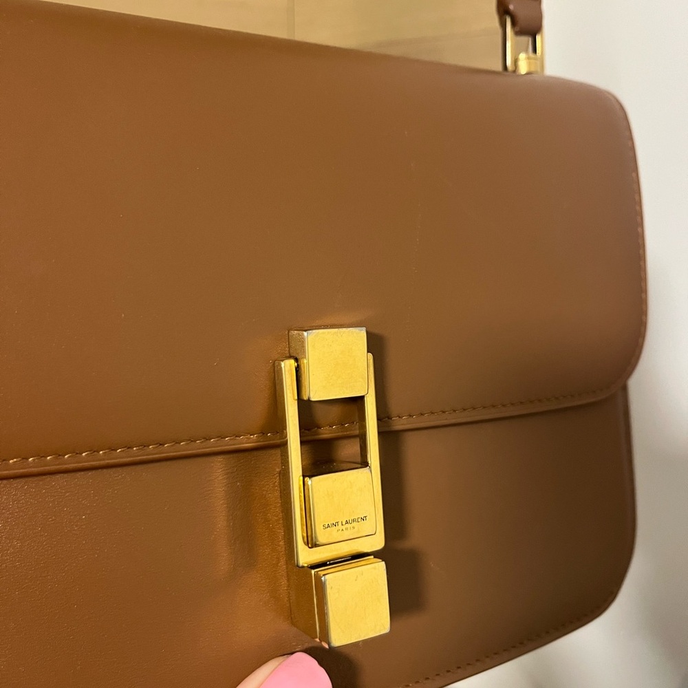 Saint Laurent Brown Leather Shoulder Bag